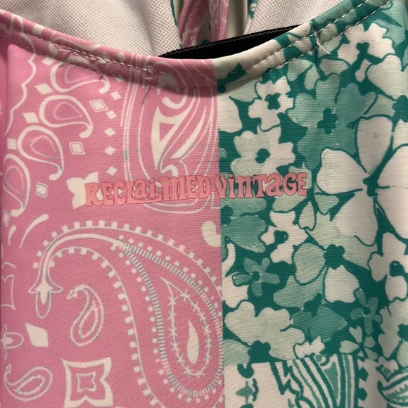 ASOS Reclaimed Vintage One Piece High Leg Tie Front Swim Suit ***NEVER WORN*** - Picture 7 of 12